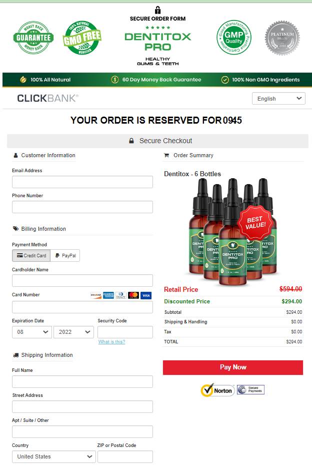 Dentitox Pro - Secure Order Page